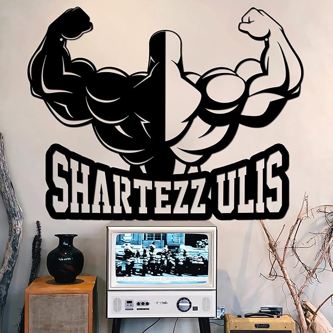 Custom Gym Metal Wall Art, Personalized Gym Name Sign Decoration For Room, Gym Metal Wall Home Decor, Personalzed Fatherd Day Gym For Room, Gym Lover, Workout motivational wall decor, Gifts for men, husband, dad, papa, grandpa-StrideForce Fitness