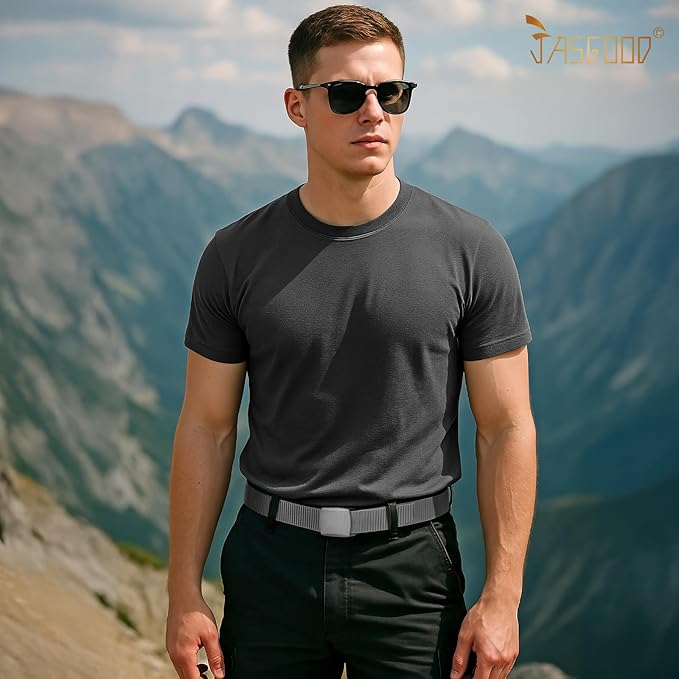 JASGOOD Nylon Canvas Breathable Military Tactical Men Waist Belt With Plastic Buckle-StrideForce Fitness