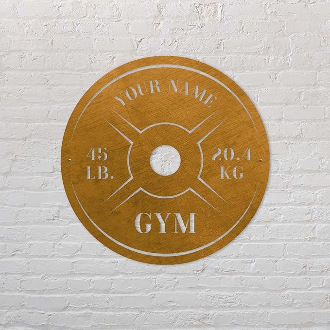 Personalized Home Gym LED Tin Metal Sign Multiple Sizes, Weight Lifting Exercise Workout Room Training Fitness Center Motivational Inspirational Quotes Decor Wall Art Hanging Accessories (10 LED)-StrideForce Fitness