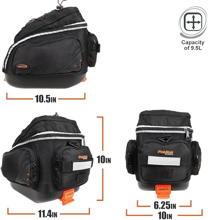 Ibera PakRak Touring Bicycle Seatpost/Disc/Non/Disc Rack and Quick Release Bag-StrideForce Fitness