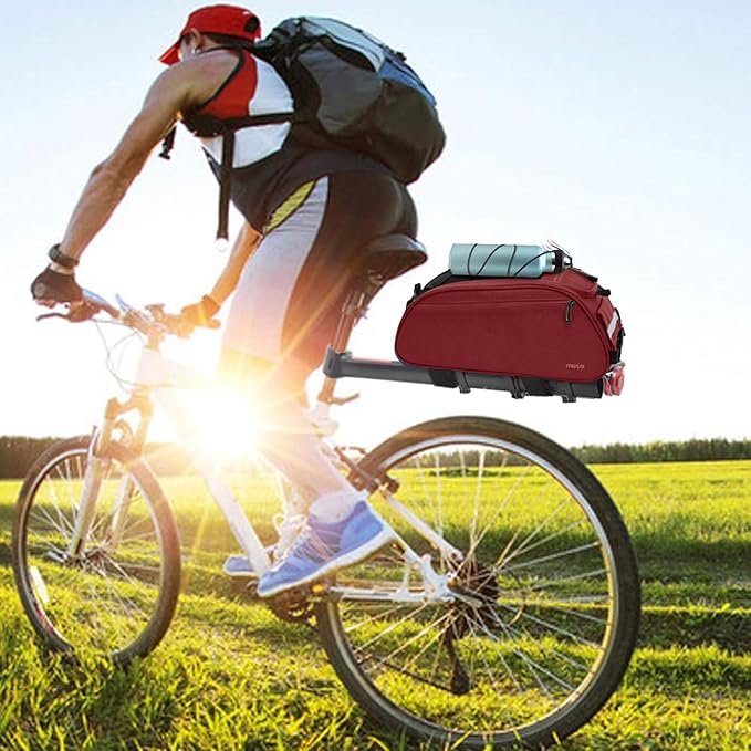 MOSISO Bike Rack Bag, Waterproof Bicycle Trunk Pannier Rear Seat Pouch Cycling Bike Carrier Backseat Storage Luggage Saddle Shoulder Bag-StrideForce Fitness