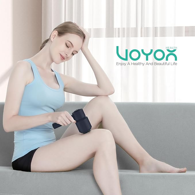VOYOR-HEALTH Handheld Cellulite Massager, Electric Cellulite Remover Body Sculpting Massage with 5 Replaceable Heads for Arm,Thigh,Calves, Cordless & Rechargeable Deep Tissue Massager CM410 (Blue)