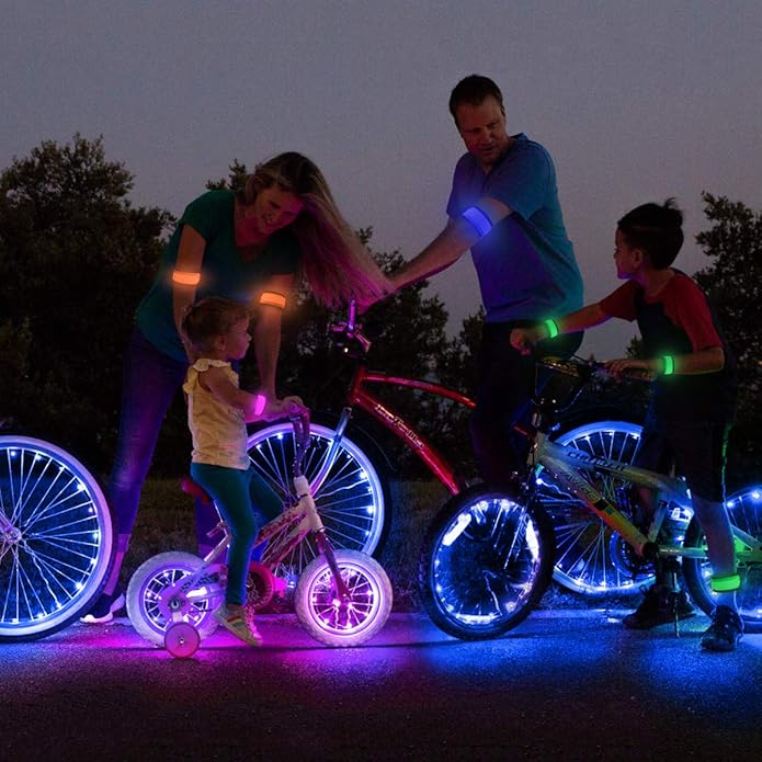 LOBKIN Safety Bracelets, LED Slap Armband Kids Walking at Night Safe LED Light Wrist Light Reflective Belt, Magic Band Running Lights for Runners-StrideForce Fitness