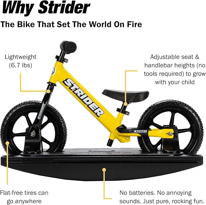 Strider 12” - Helps Teach Baby How to Ride a Balance Bicycle - for Kids 6 Months to 4 Years - Easy Assembly & Adjustments-StrideForce Fitness