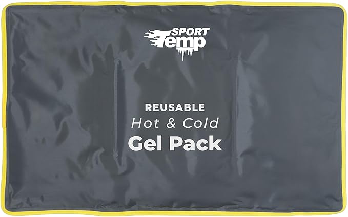 Hot & Cold Reusable Gel Packs (XL, 1 Pack) Flexible Soft Compress - Ice & Heat Therapy for Injuries, Back, Shoulder, Hip, Knee, Joint Pain, Swelling, Bruises, Post Surgery - Sport Temp-StrideForce Fitness