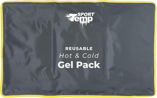 Hot & Cold Reusable Gel Packs (XL, 1 Pack) Flexible Soft Compress - Ice & Heat Therapy for Injuries, Back, Shoulder, Hip, Knee, Joint Pain, Swelling, Bruises, Post Surgery - Sport Temp-StrideForce Fitness