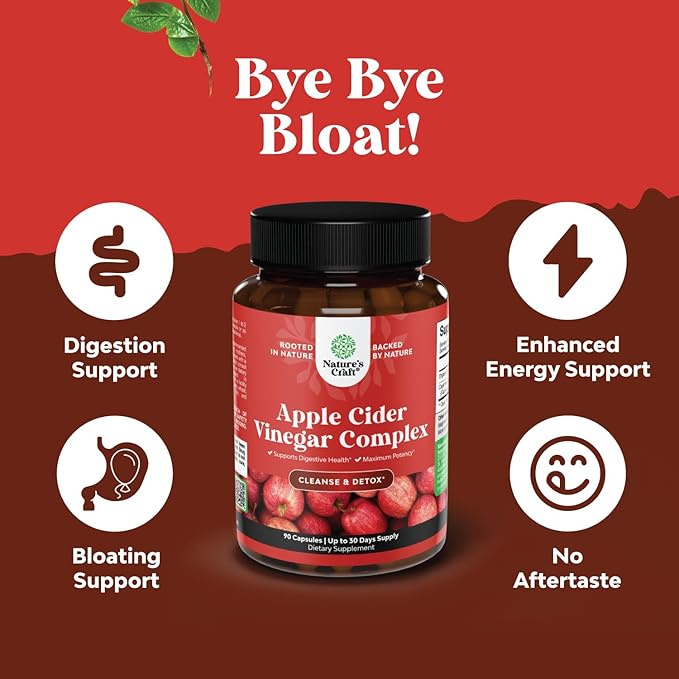 Cleansing Apple Cider Vinegar Capsules - ACV Cleanse and Detox Pills for Gut and Digestive Health with Slimming Cayenne - Extra Strength ACV Capsules for Gut Cleanse and Full Body Detox (30 Servings)-StrideForce Fitness