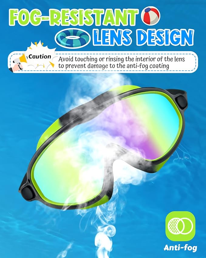 Rantizon Swim Goggles 2 Pack, Wide View Anti Fog&UV Swimming Goggles for Audlt, No Leaking Swim Glasses for Men Women Kids-StrideForce Fitness