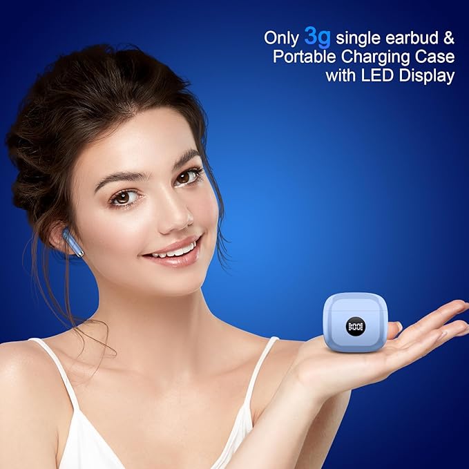 Wireless Earbuds, Bluetooth 5.3 Ear Buds LED Power Display Headphones Bass Stereo, Bluetooth Earbuds in-Ear Noise Cancelling Mic, 40H Playback Mini Case IP7 Waterproof Sports Earphones for Android iOS-StrideForce Fitness