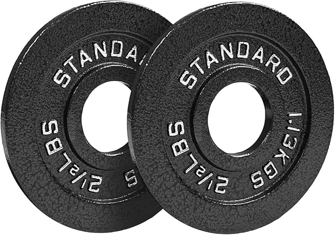 Steel Weight Plates 85LB Set - Olympic 2 inch Center Premium Coating 2x 25lb, 10lb, 5lb, and 2.5lb for Olympic Weight Lifting Barbells-StrideForce Fitness