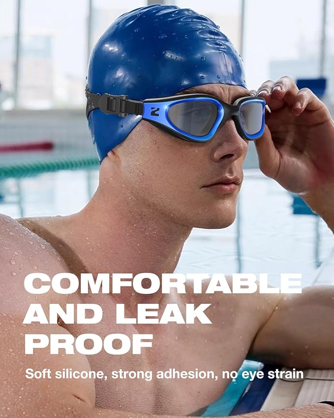 ZIONOR G1 Nava Super Anti-Fog Unisex Swim Goggles Mirror/Bright Smoke Lens-StrideForce Fitness