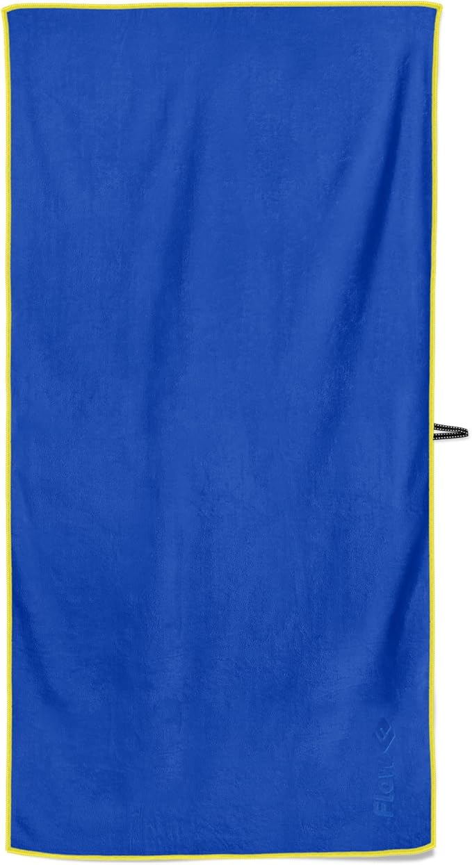 Flow Hydro Sport Towel - Microfiber Quick Dry Swimming Towels for Swim, Pool, Triathlon, and Other Water Sports in Medium, Large, Extra Large, and Hooded Sizes (Blue, Large (60" x 30"))-StrideForce Fitness