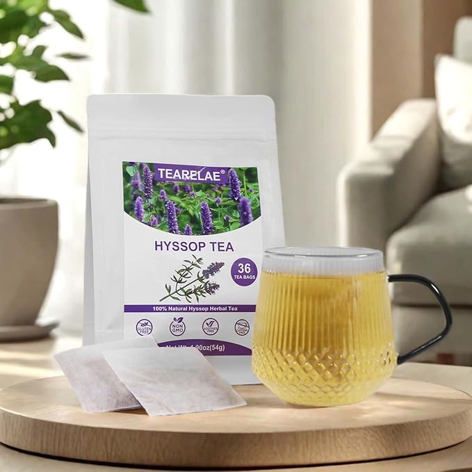 TEARELAE - Hyssop Tea, 36 Count - Pure Hyssop Herbal Tea Bag - Smooth Flavor - Aid Digestion - Non-GMO - Caffeine-Free-StrideForce Fitness