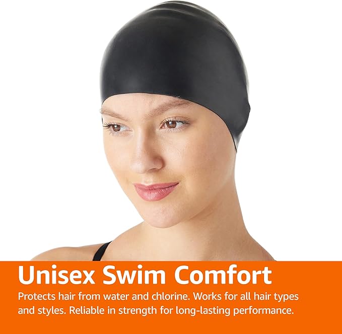 Amazon Basics Silicone Swim Cap-StrideForce Fitness