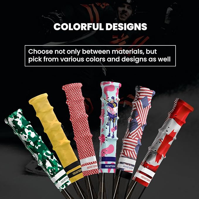 Hockey Stick Rubber Replacement Grip - Better Than Grip Tapes - Long Lasting Premium Quality Easy to Install Ice Hockey Sports Grip for Adults and Kids-StrideForce Fitness