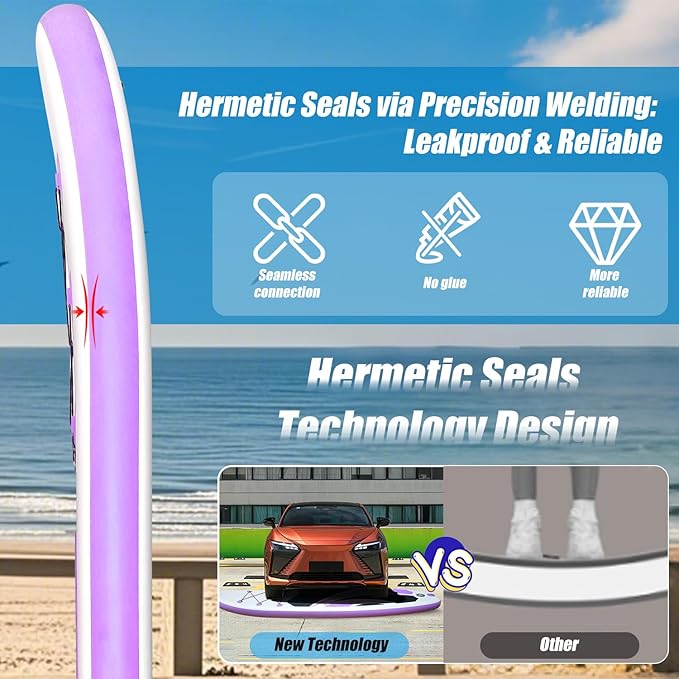 10' Inflatable Stand Up Paddle Board, Ultra-Light Wide Yoga Board for All Skill Levels with Premium SUP Paddleboard Accessories, 84L Waterproof Bag, Non-Slip Comfort Deck for Youth & Adults-StrideForce Fitness