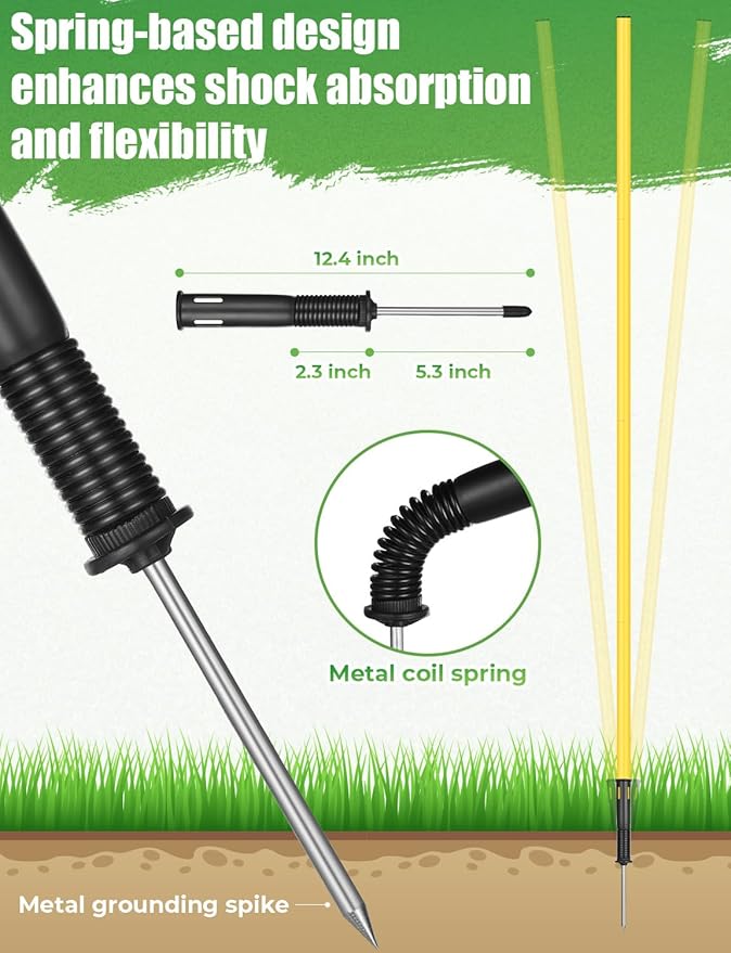 GHB Soccer Agility Training Equipment, 6 Agility Poles, 20ft Speed Ladder, 12 Disc Cones, Resistance Parachute, Jump Rope, 5 Resistance Bands, Soccer Training Poles for Speed Agility Training-StrideForce Fitness