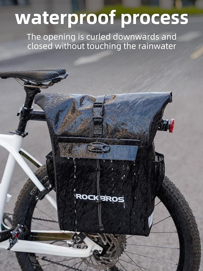 ROCKBROS Bike Pannier Bag Back Shelf Bag Bicycle Hanging Bag Waterproof Backpack Hand-held Backpack Rainproof Riding Equipment Mountain Road Bicycle-StrideForce Fitness
