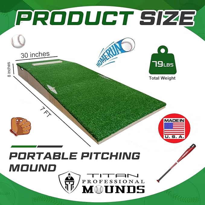 Titan Professional Mounds 8 Inch Portable Youth Baseball Pitching Mound w/Adjustable Base for Ages 15 & Under-StrideForce Fitness