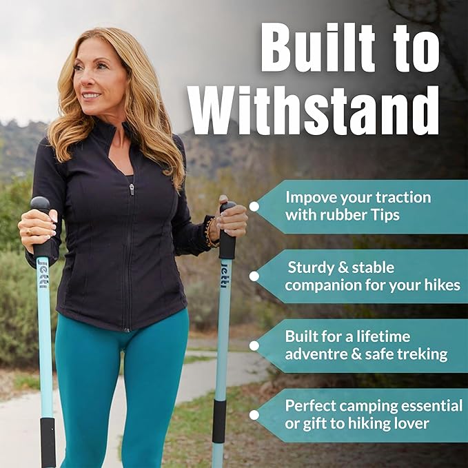 Weighted Walking Sticks for Seniors, Women & Men – 1.2lb Each Ergonomic Hiking Poles for Balance, Posture & Stability – Durable Trekking Poles for Walking-StrideForce Fitness