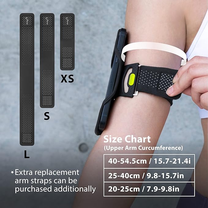 Bone Cell Phone Armbands+Sport Pocket, Run Tie 2+Pocket, L Arm Size, Fits Phone Size 4.7-7.2 Inches for iPhone 13 12 11 Pro Max XS XR X Samsung Galaxy-StrideForce Fitness