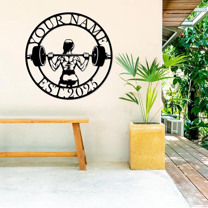 Personalized Metal Gym Sign, Custom Fitness Metal Wall Decor, Body Builder Lovers Gift, Gym Custom Unique Metal Wall Art, fitness room decor, home gym decor, gym wall art (Style-4)-StrideForce Fitness