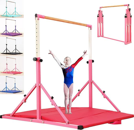 4FT/5FT Gymnastic Bar Set Gymnastics Horizontal Bar Gymnastics Kip Bar for Kids Home Use-StrideForce Fitness