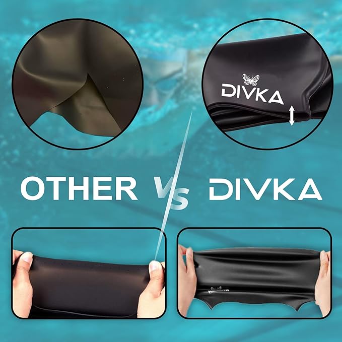 2-Pack Premium Quality Silicone Swim Caps for Women, Men, Teens & Adults – Medium Size – Stretchable & Durable, Includes Ear Plugs & Nose Clip, Extra Room for Long Hair, Non-Slip & Waterproof-StrideForce Fitness