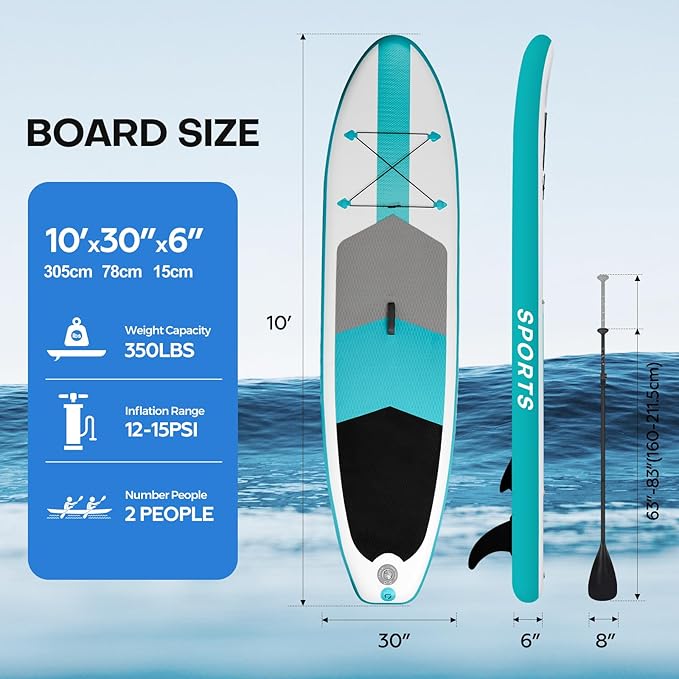 Panana Inflatable Stand Up Paddle Board, 10'x31 x6 SUP with Premium Paddle Board Accessories Kit, Anti-Slip EVA Deck for Adults Youth of All Skill Levels-StrideForce Fitness