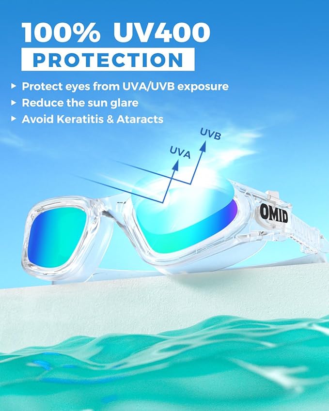 OMID Swim Goggles, P2 Polarized Swimming Goggles for Men Anti-fog Goggles Swimming for Adult Women-StrideForce Fitness