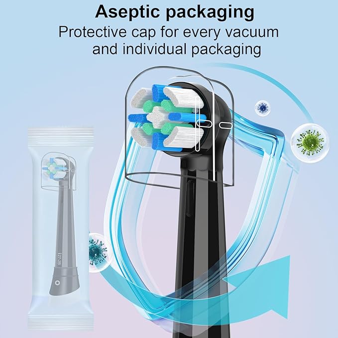 6pcs iO Replacement Heads Compatible with Oral B IO 2/3/4/5/6/7/8/9/10 Series Electric Toothbrush,Compatible with Oral B io Series Toothbrush Heads with Medium Bristles,Black