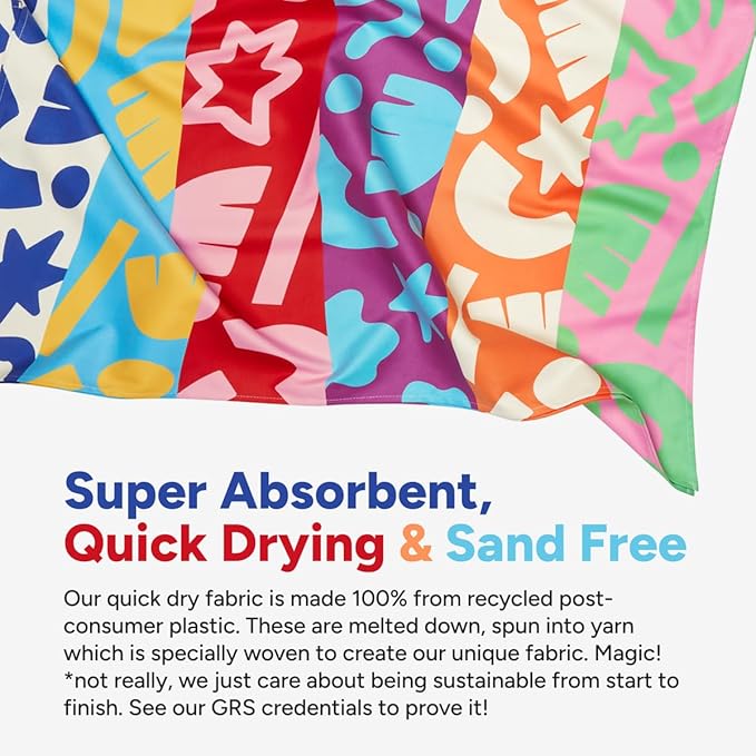 Dock & Bay Quick Drying Towel - for Sports & Gym - Compact, Lightweight - 100% Recycled - Includes Bag - Power of Positivity, Medium (130x70cm, 51x27)-StrideForce Fitness