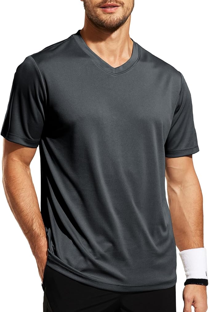 MIER Men's Quick Dry Workout Shirts Moisture Wicking Running Athletic Performance T-Shirts Recycled Polyester Top Tee-StrideForce Fitness
