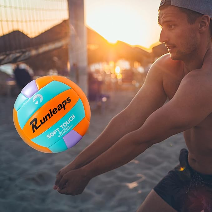 Beach Volleyball Official Size 5 Soft Waterproof Volleyball Sand Sports PU Ball for Indoor, Outdoor, Pool, Gym, Training-StrideForce Fitness
