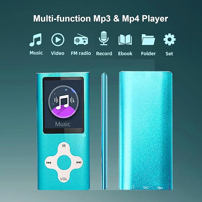 Mp3 Player,Music Player with a 16 GB Memory Card Portable Digital Music Player/Video/Voice Record/FM Radio/E-Book Reader/Photo Viewer/1.8 LCD (Sky Blue)-StrideForce Fitness