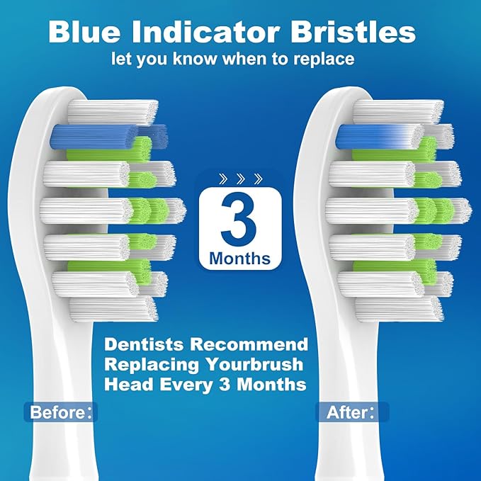 Replacement Heads Compatible with Philips Sonicare Toothbrush 4100 5100 6100 1100 2100 3100, 8 Pack