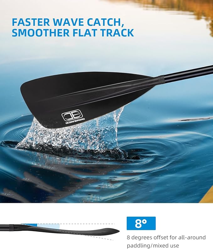 OCEANBROAD SUP Paddle - Adjustable Stand-Up Paddle for Paddleboard Kayak, Adjustable Aluminum Alloy Shaft with Reinforced Nylon Blades-StrideForce Fitness