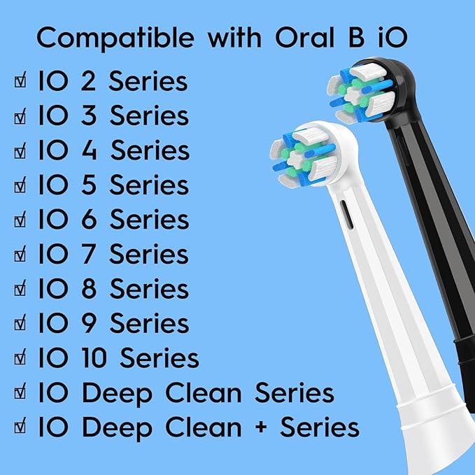 12 Pack IO Replacement Heads Compatible with Oral B IO 2/3/4/5/6/7/8/9/10/Deep Clean Series Electric Toothbrushes, Brush Heads Compatible with Oral B iO (Black)