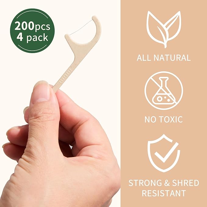 Floss Picks Tooth Picks Sticks Dental Flossers Biodegradable Wooden Grin Glide Tools for Adults Teeth Cleaning