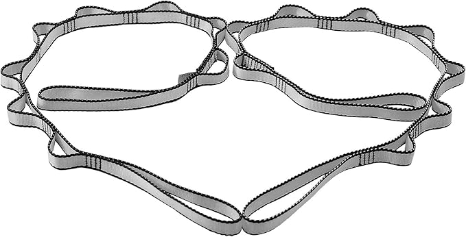 DASKING 23KN (5070 lbs) Heavy Duty Climbing Straps - 2 Pack Adjustable Daisy Chain Webbing for Aerial Yoga, Hammock, Fitness & Rigging - CE/EN566 Certified, Red/Grey-StrideForce Fitness