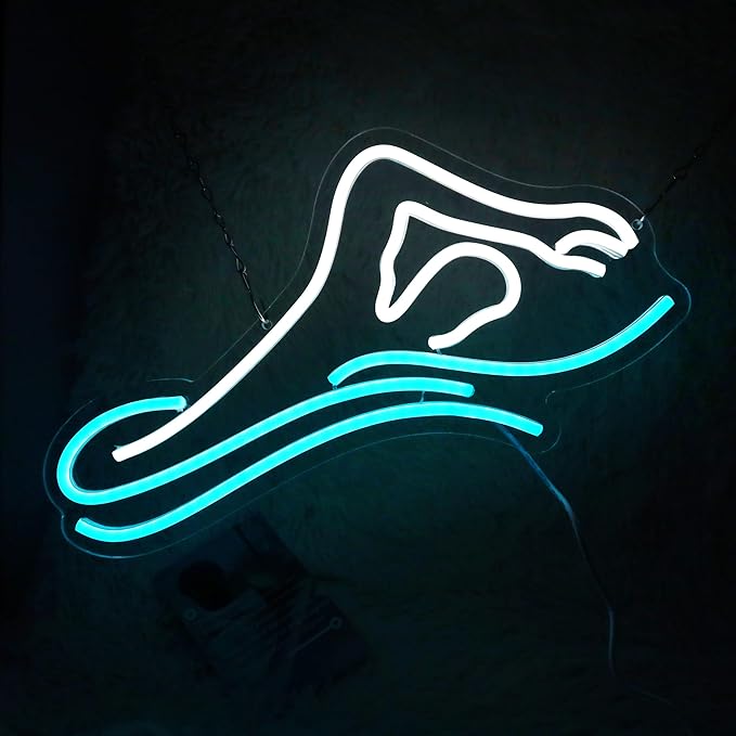 Man Swim Neon Sign For Swimming Pool Club Wall Sign Decor Teen Boy Sports Gifts Man Cave Game Room Bar Pub 16.5"×8.7"-StrideForce Fitness
