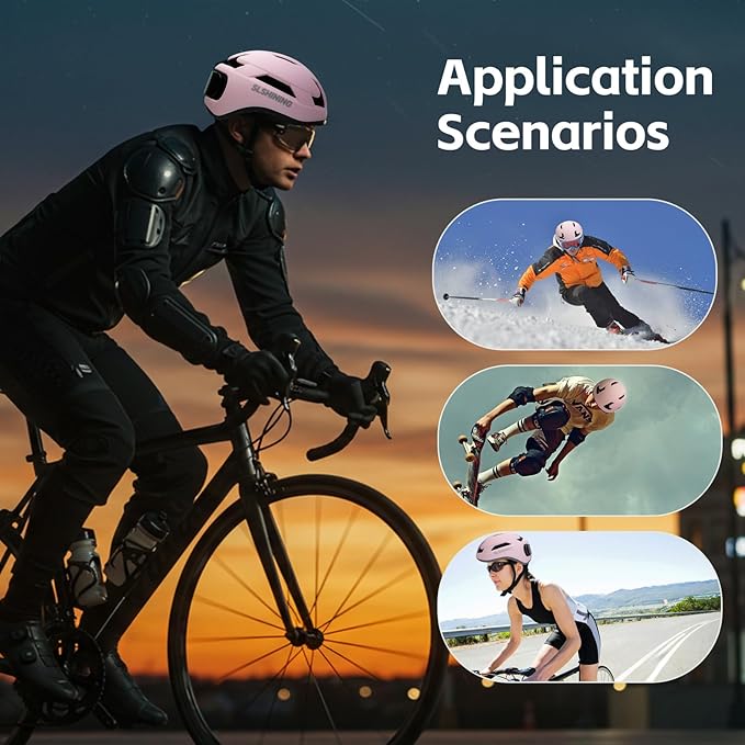 Smart Bike Helmet with Light: Bicycle Helmets for Adult Teens for Mountain & Road Cycling Electric Scooter Skateboard Skating-StrideForce Fitness