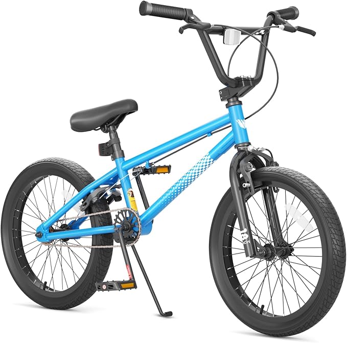67i Boys BMX Bike 18/20 Inch Ages 8-12 Kids Bicycle with Front Rear U Brake Adjustable Seat Iron Fork 2.09" Wide Tires-StrideForce Fitness