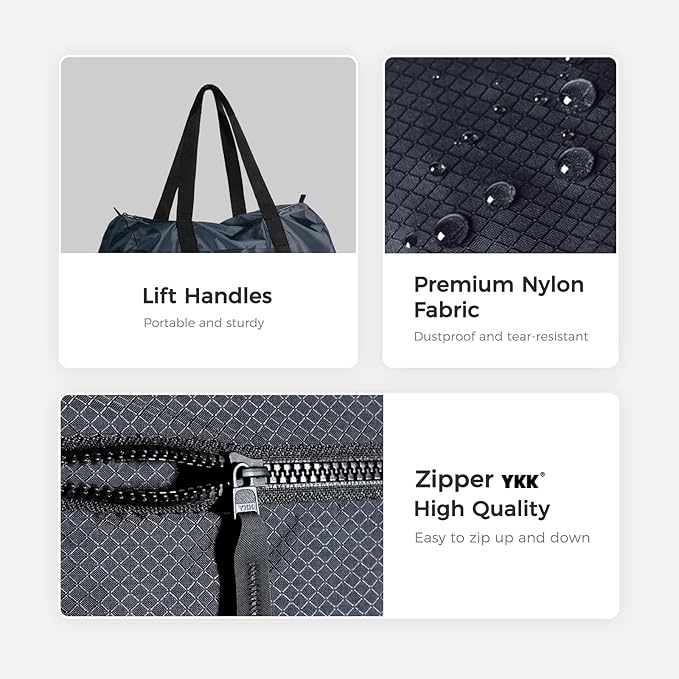 pack all Lightweight Travel Duffel Bag, Water-Resistant Sports Gym Bag, 32L Foldable Weekender Bag for Fitness, Hiking and Camping (Navy Blue)-StrideForce Fitness