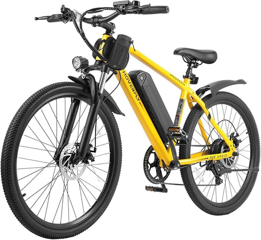 HOVERFLY OUREA 26" Electric Bike for Adults, 750W Peak Motor Mountain Ebike, 20MPH Up to 40 Miles, UL2849 Certified, 7-Speed, Removable Battery, Shock Absorber, Fat Tire Commuter E-Bike-StrideForce Fitness