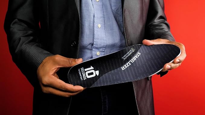 10 Seconds Stabilizer Insole, Medium Corrective Arch, Soft Support, Designed for Instability and Low-Profile Footwear, Deep Heel Cup, Anti Odor and Blister Topper (M 12.5/13.5)-StrideForce Fitness