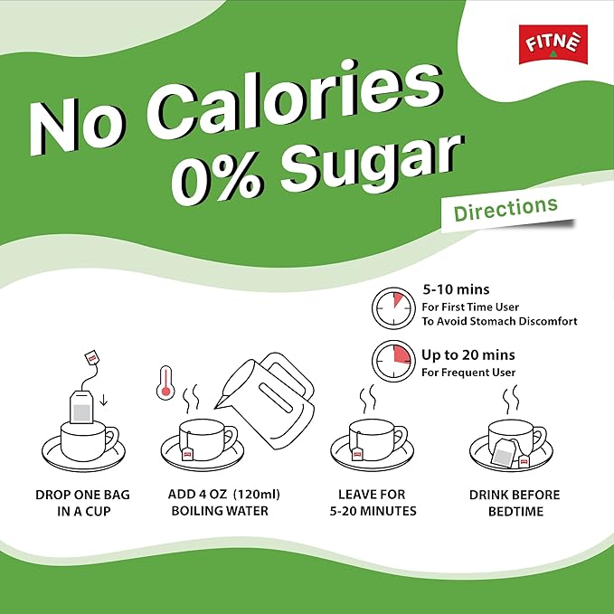 FITNE Green Tea Herbal Honey Lemon With Garcinia Senna Infusion Gentle Detox Cleanse High Antioxidant No Calories Stevia Sweetener, 30 Tea Bags-StrideForce Fitness
