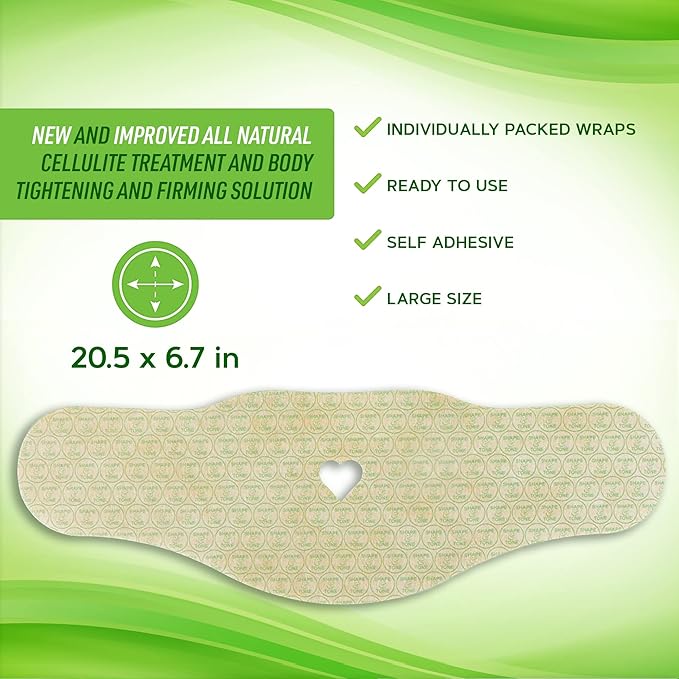 Contouring Moisturizing Body Wrap. New improved all natural cellulite solution (5 WRAPS)-StrideForce Fitness