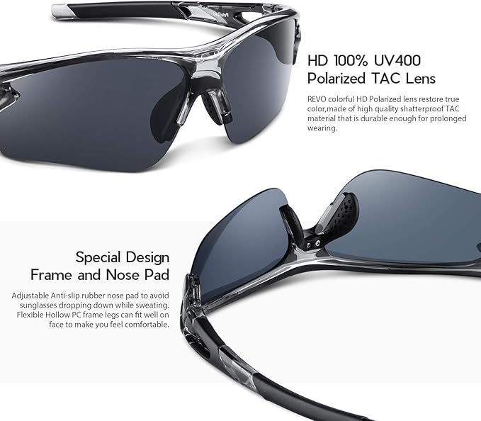 BEACOOL Polarized Sports Sunglasses for Men Women Youth Baseball Fishing Cycling Running Golf Motorcycle Tac Glasses UV400-StrideForce Fitness