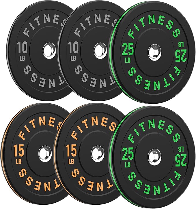 2 Inch Bumper Plates，10-500lbs，Barbell Rubber Olympic Weight Plates Set for Home Gym, Strength Training & Weight Lifting, Multiple Options Colors-StrideForce Fitness